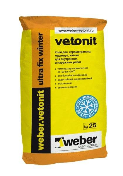 Клей плиточный Ветонит Ультра Фикс Винтер (Vetonit Ultra Fix Winter) 25 кг